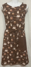 Load image into Gallery viewer, Apron dress brown coffee print
